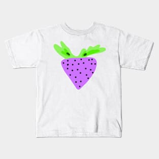 Purple strawberry fruit art design Kids T-Shirt